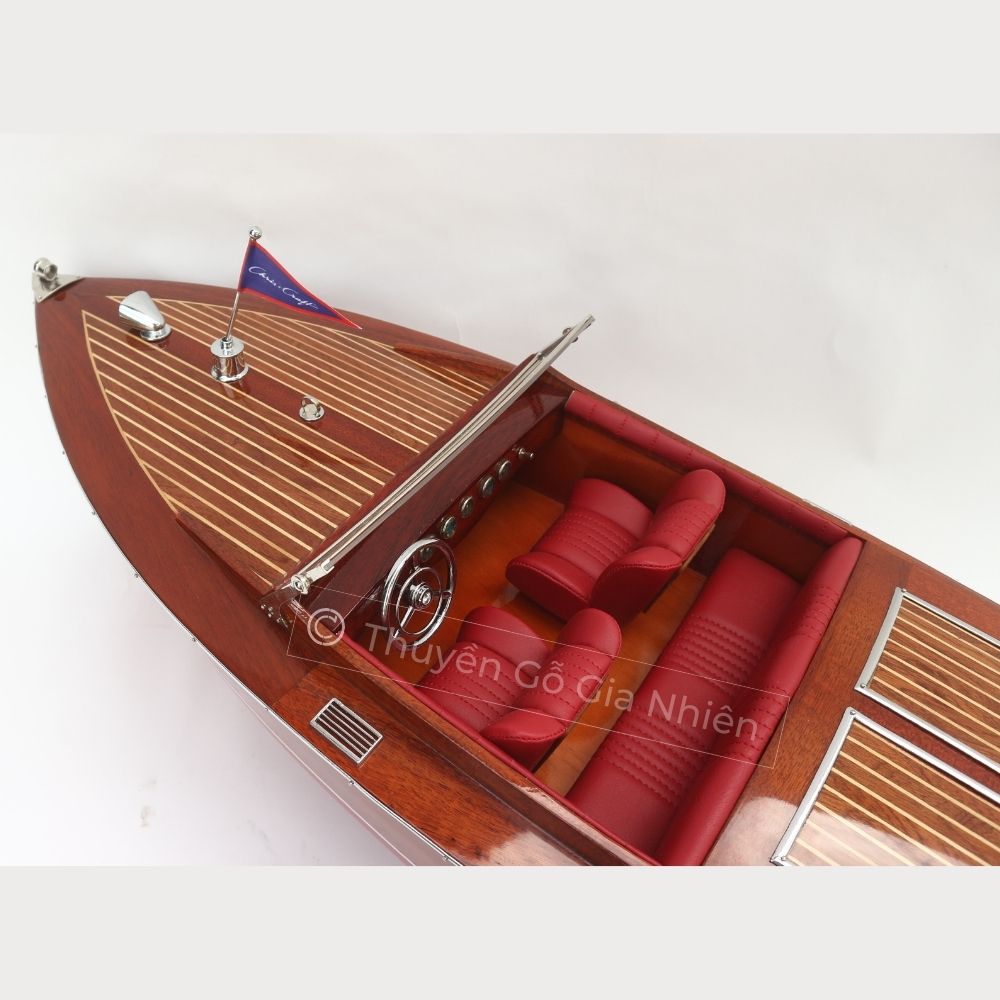 Mô Hình Thuyền Gỗ Phong Thủy Dạng Thuyền Đua Tốc Độ CHRIS CRAFT RUNABOUT Chính Hãng Hàng Xuất Khẩu Chất Lượng Cao