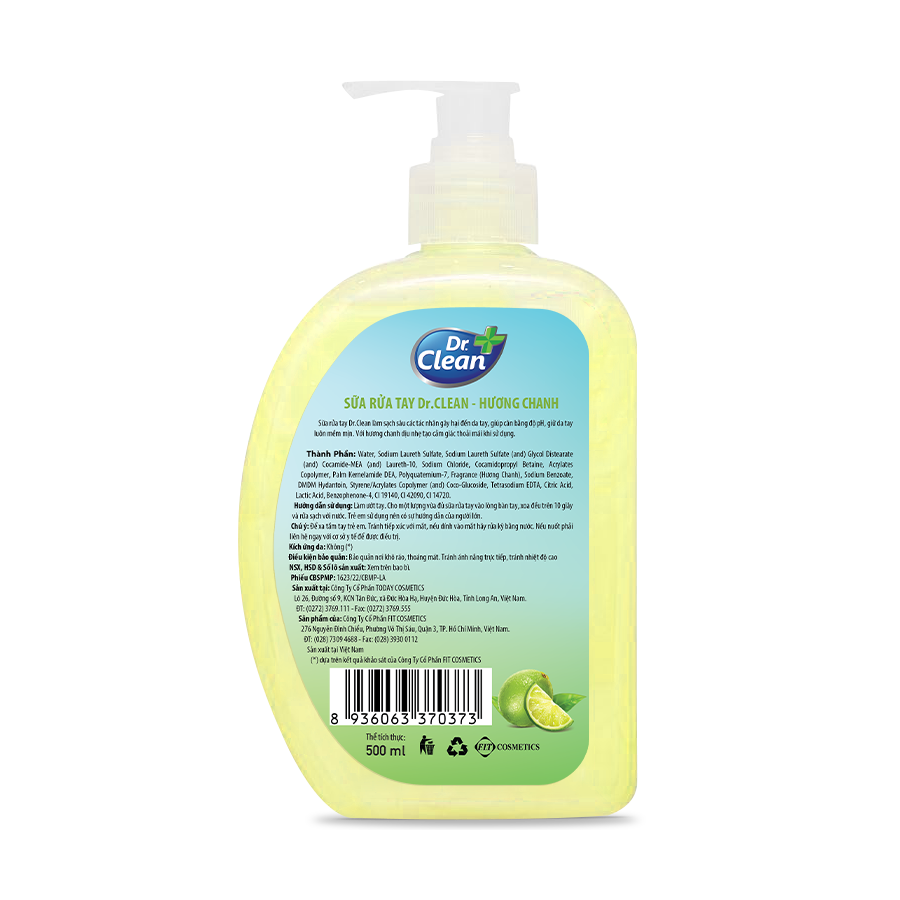 Sữa Rửa Tay Dr. Clean - Chanh (500ml)