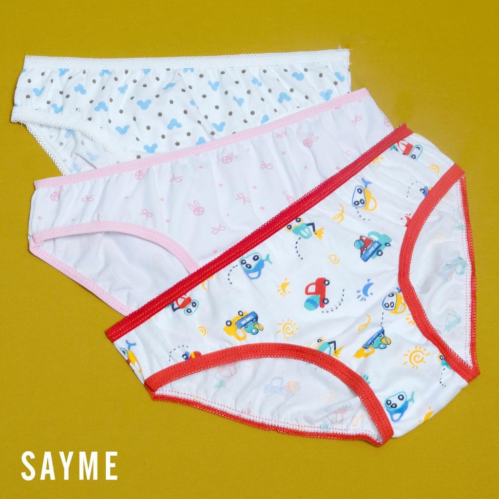 Quần chip bé gái SAYME (set 5 chiếc ngẫu nhiên) quần lót cotton co giãn mềm mịn GBUN0001-2 (inbox chọn size