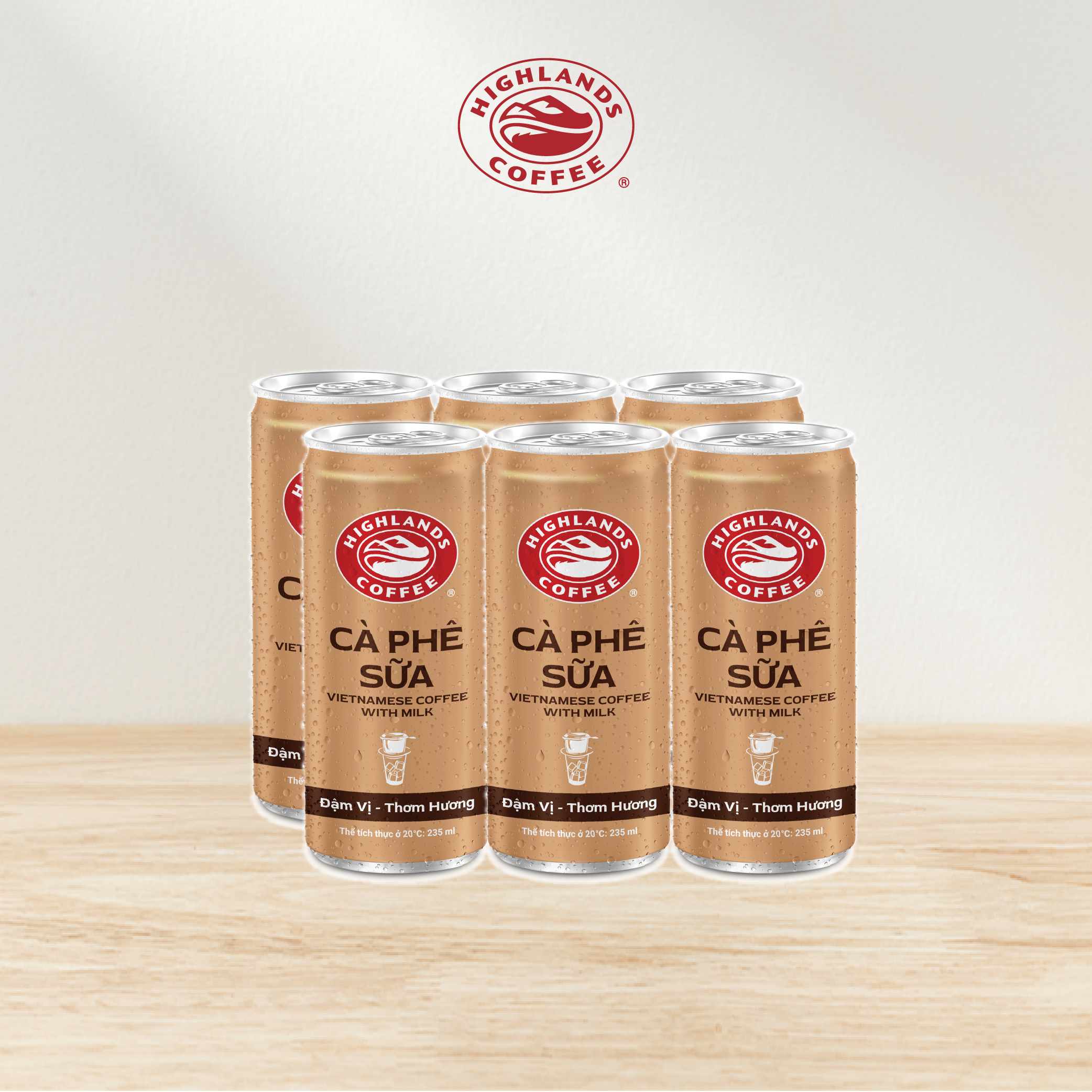 Lốc 6 Lon Cà Phê Sữa Highlands Coffee
