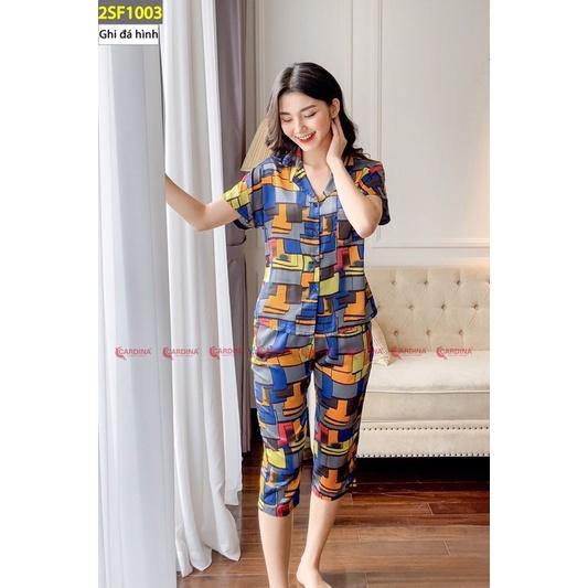 Đồ Bộ Pijama Nữ  Chất Lụa Satin Nhật Cao Cấp Họa Tiết Độc Đáo 2SF10