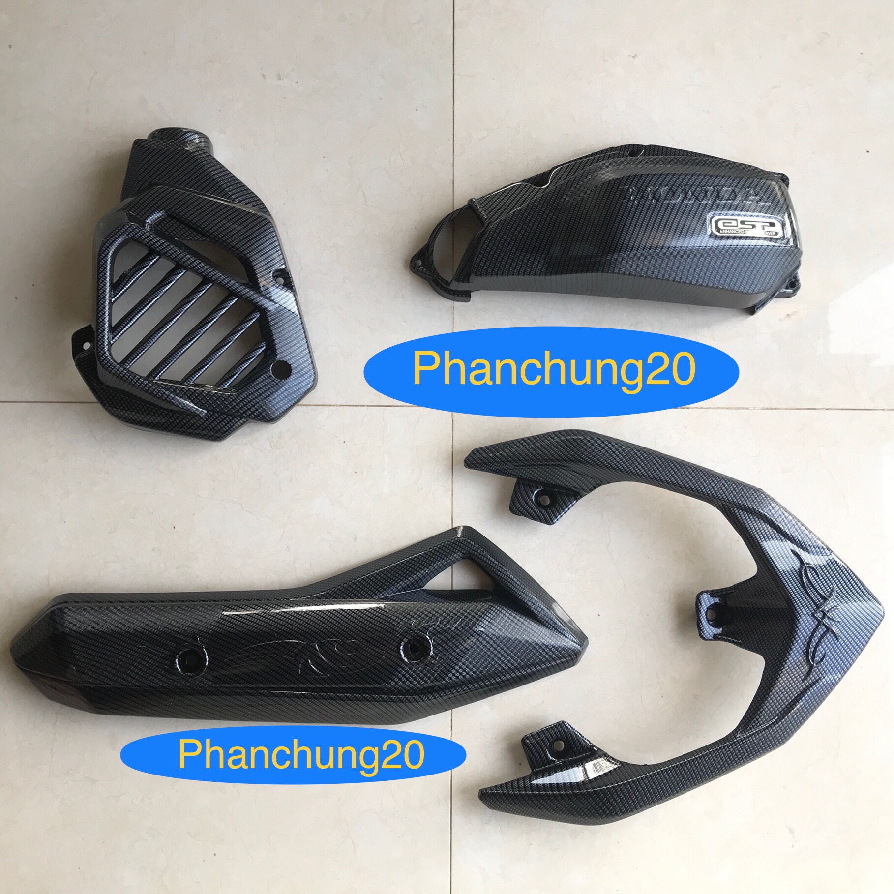 COMBO ỐP PHỤ KIỆN TRANG TRÍ DÙNG CHO XE AB 2013 2014 2015 CACBON