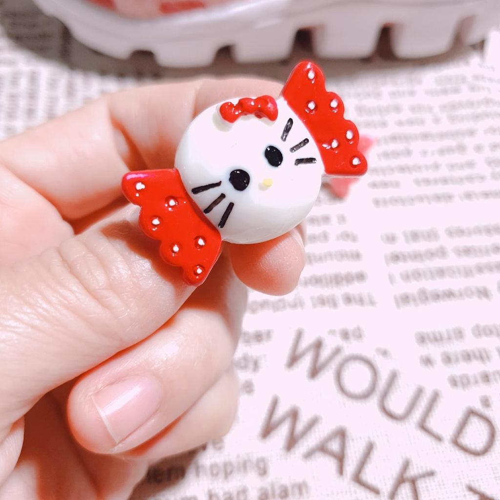 Sticker dán dép / nút gắn hkdesign mẫu kẹo Kitty loại đá cứng