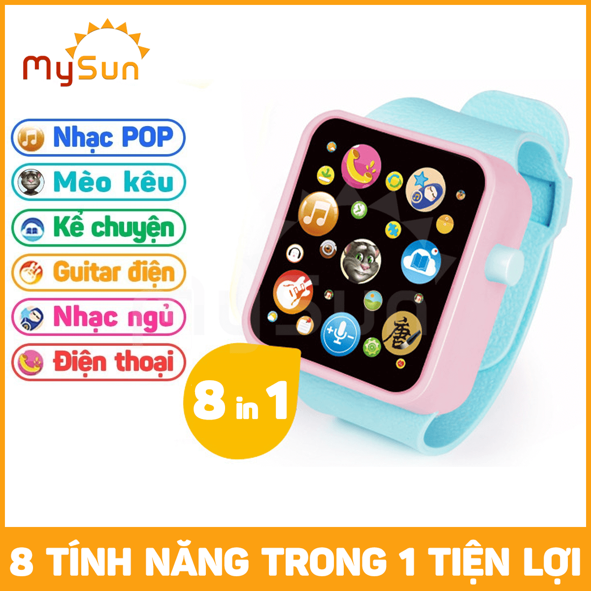 Đồng hồ thông minh điện tử trẻ em đeo tay - đồ chơi cảm ứng giá rẻ cho bé trai gái MySun