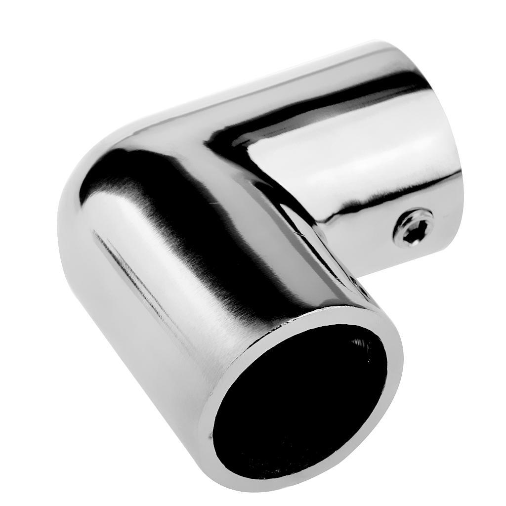 2pcs Stainless Steel Boat Hand Rail Fitting 90 Deg 1/ 7/8" Elbow Tube Mount