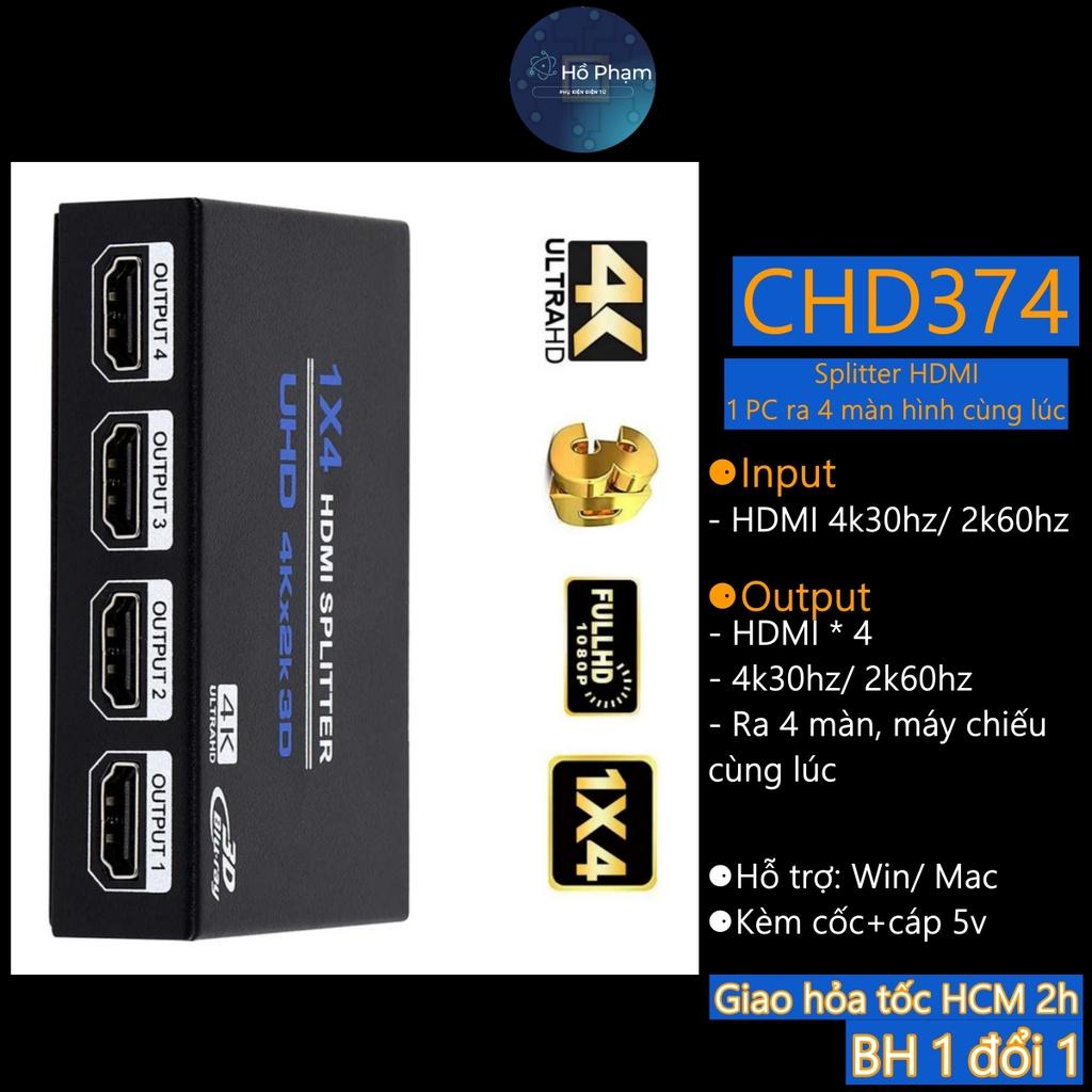 Bộ chia HDMI 1 ra 2, 4 - Splitter HDMI từ 1 PC lên 2, 4 màn hình HDMI cùng lúc - Hồ Phạm CHD