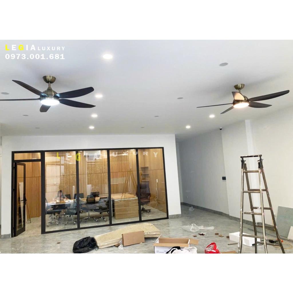 Quạt Trần Đèn Gió Mạnh LÊ GIA LGFAN655D - Chiều Cao 37cm - Sải Cánh 146cm - Bảo Hành 5 Năm {Chính Hãng