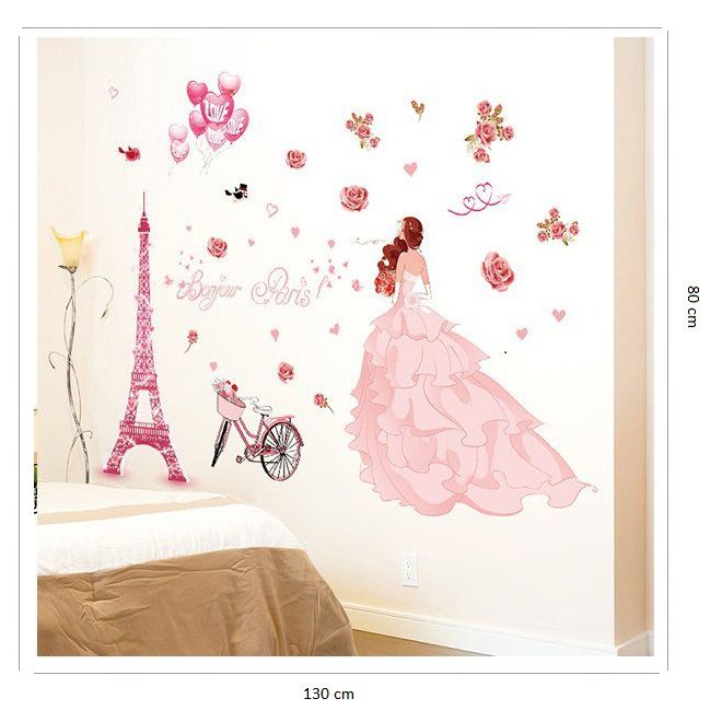 Decal dán tường Paris tình yêu 2 AmyShop DKN062