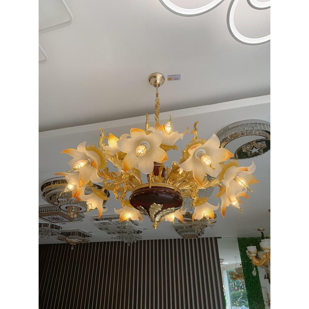 Đèn chùm cổ điển, 15 bóng 5w mạ vàng