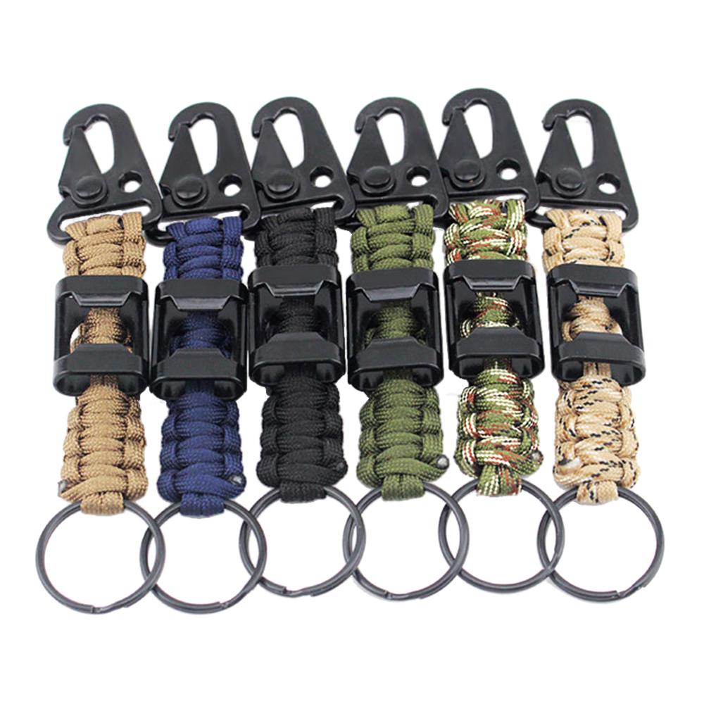 Bộ 6 móc khóa dây buộc paracord Được làm bằng dây buộc polyester chất lượng cao, với kẹp hợp kim kẽm và vòng chìa khóa bằng kim loại,thích hợp cho các hoạt động ngoài trời