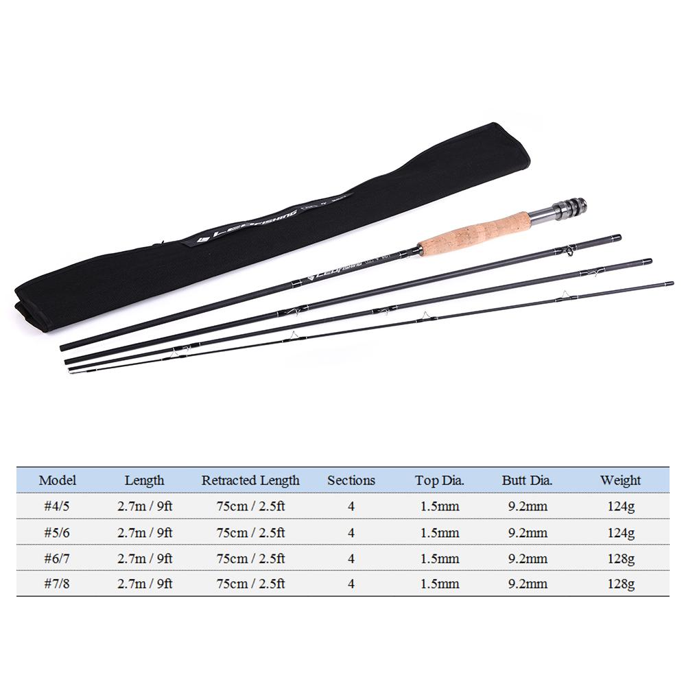 Cần câu cá carbon siêu nhẹ dài 9FT - 2.7m gồm 4 phần, có cán cầm êm tay