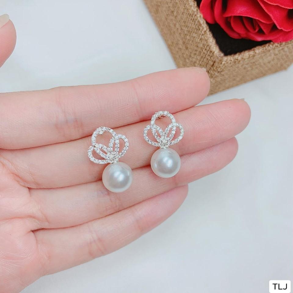 Bông tai bạc đính đá MS58