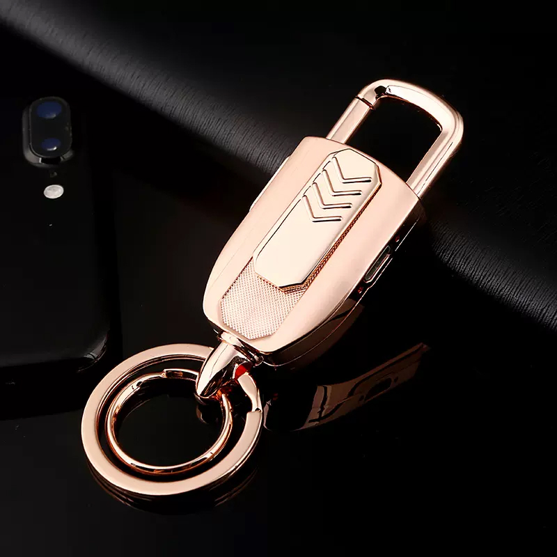 Móc Khoá Bật Lửa Điện Hợp Kim Không Rỉ Sạc Điện USB Chất Lượng Cao