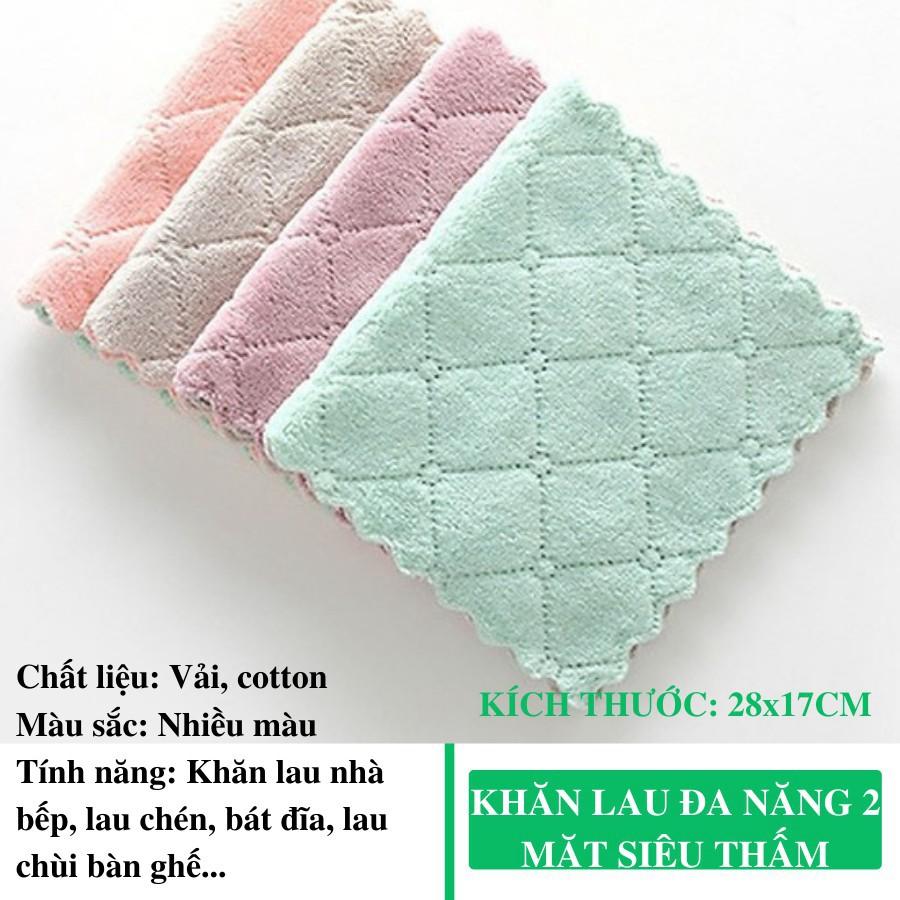 Sét 10 Khăn Lau 2 mặt thấm hút nước đa năng nhỏ gọn