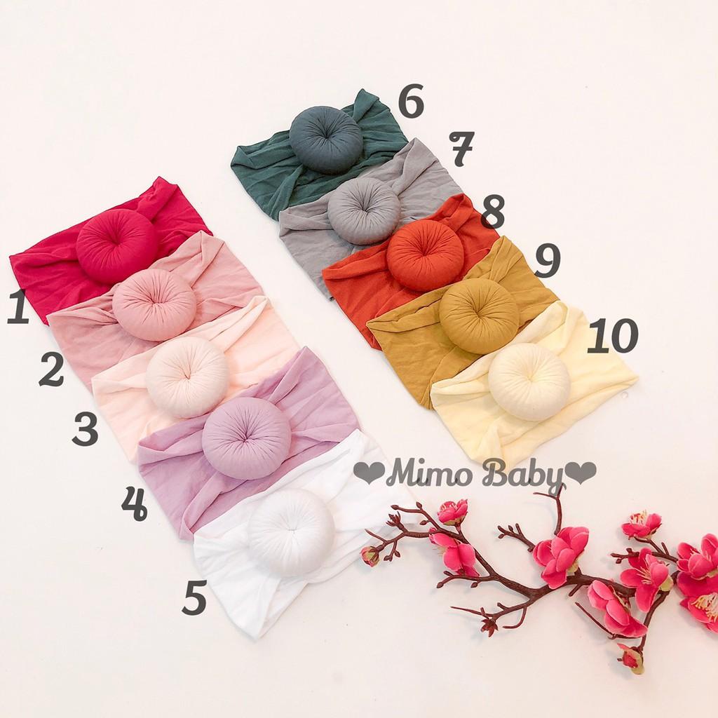 Băng đô cho bé - bản to xoắn tròn màu Retro Mimo baby BD16