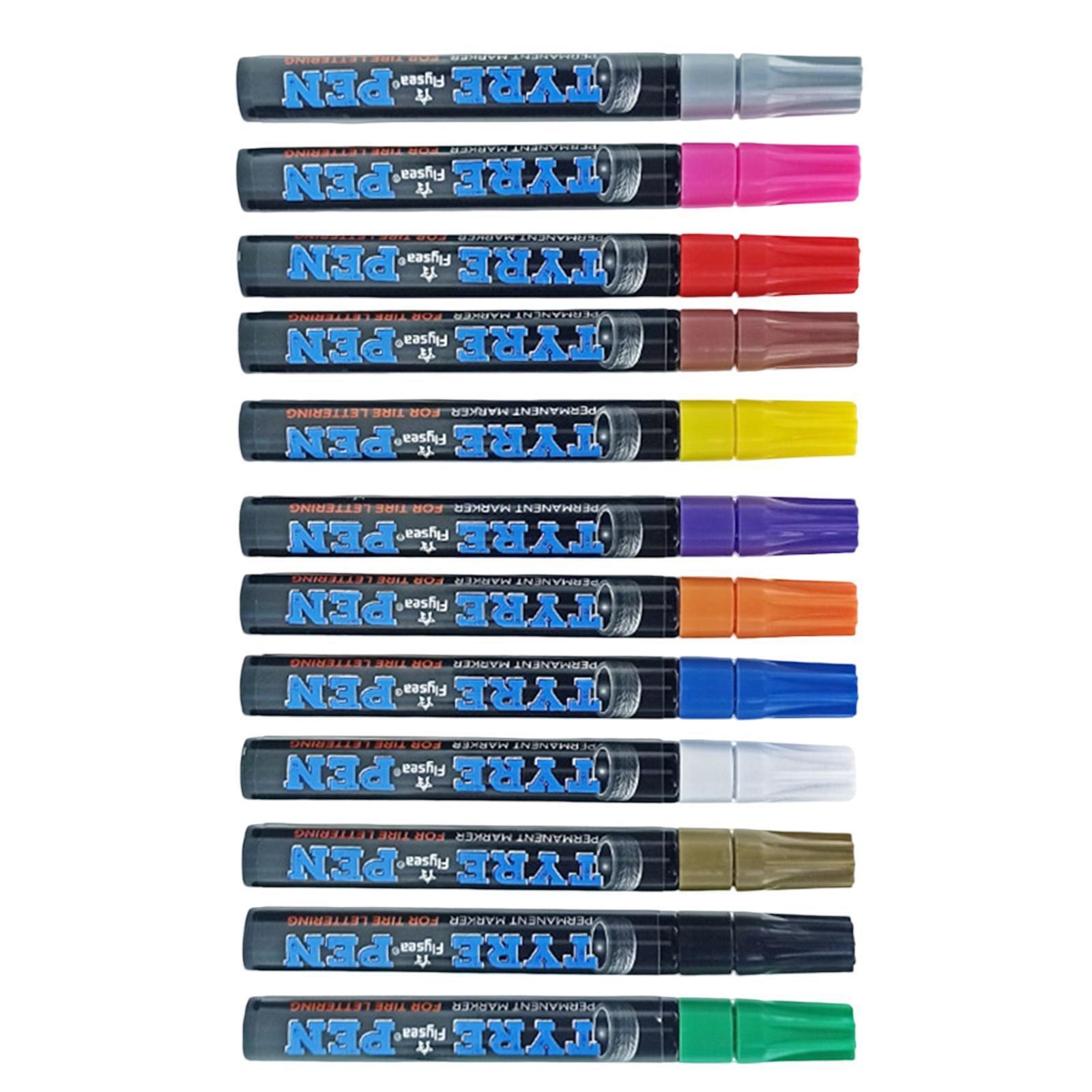 Set of 12 12 Color  Waterproof Car Tyre Tire Paint Pen Quick