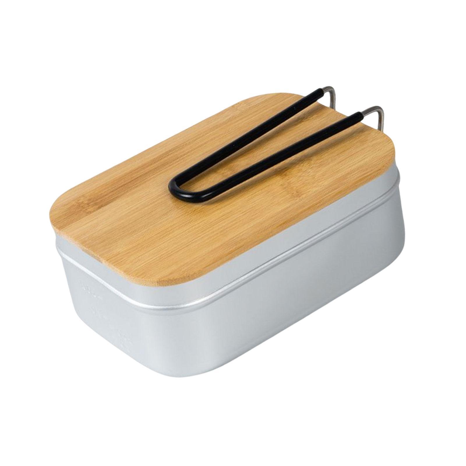 Lunch Box Durable with Lid Aluminum Alloy Lunch Container for Camping Picnic