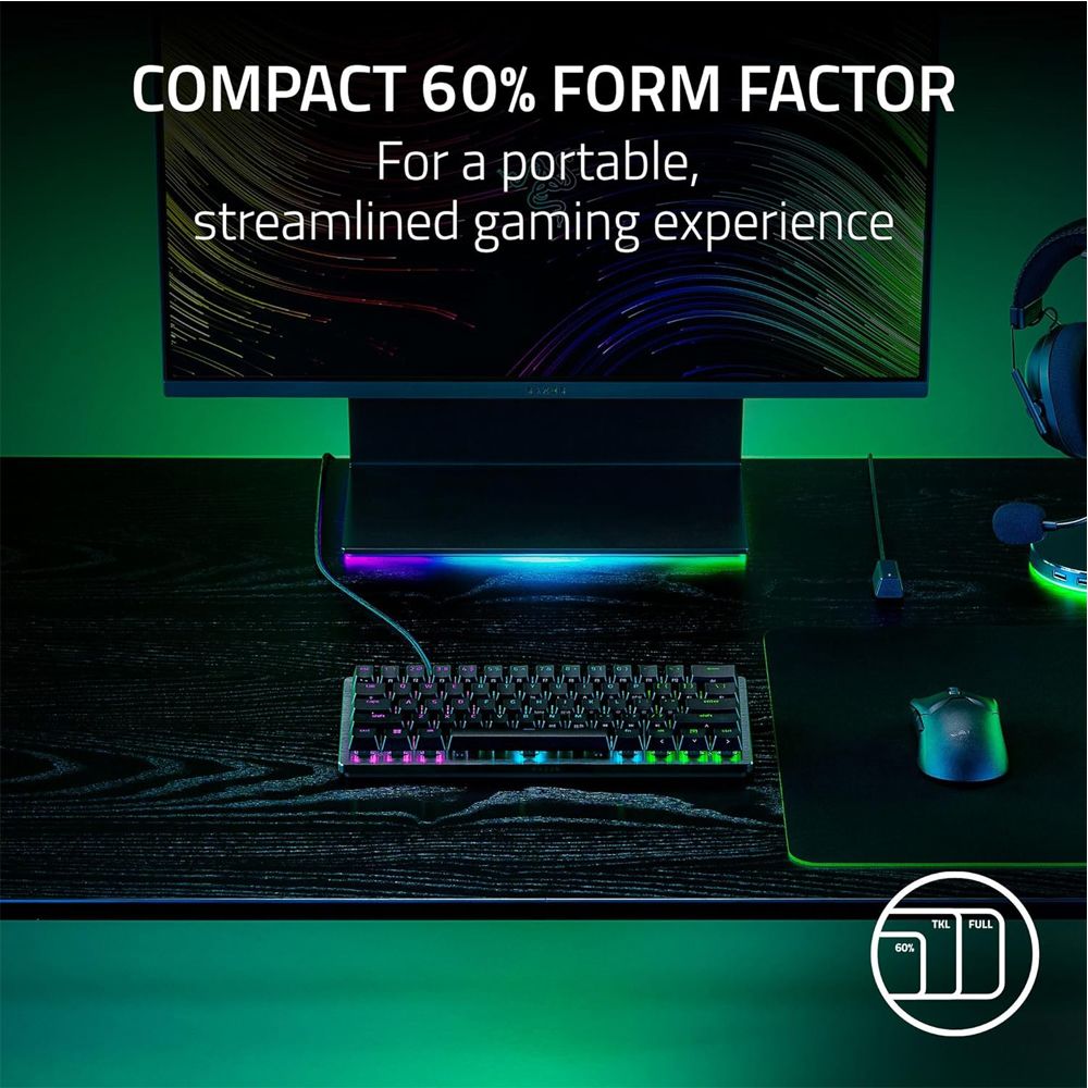 Bàn phím cơ Razer Huntsman V3 Pro Mini (60% Analog Optical) - Hàng chính hãng