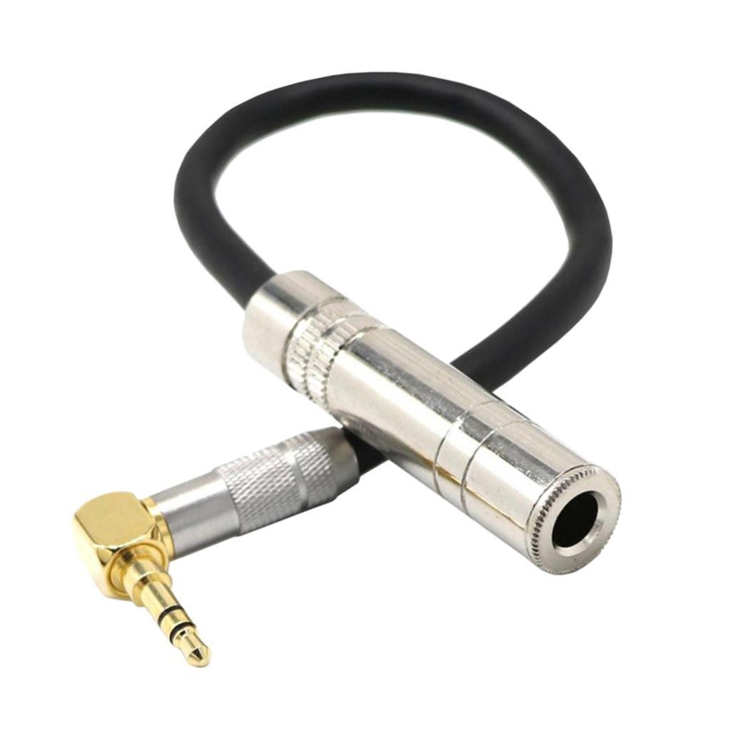 3.5MM 90 Degree Right Angle Male To 6.35 Female Audio Stereo Aux Cable Cord