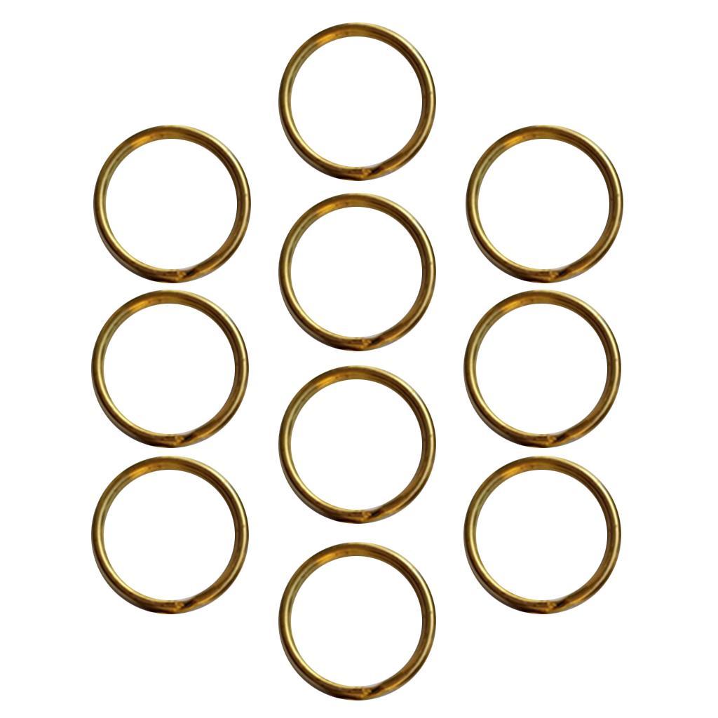 2-4pack 10 Pieces Brass Round Split Key Chain Rings Key Holder Loop DIY Craft