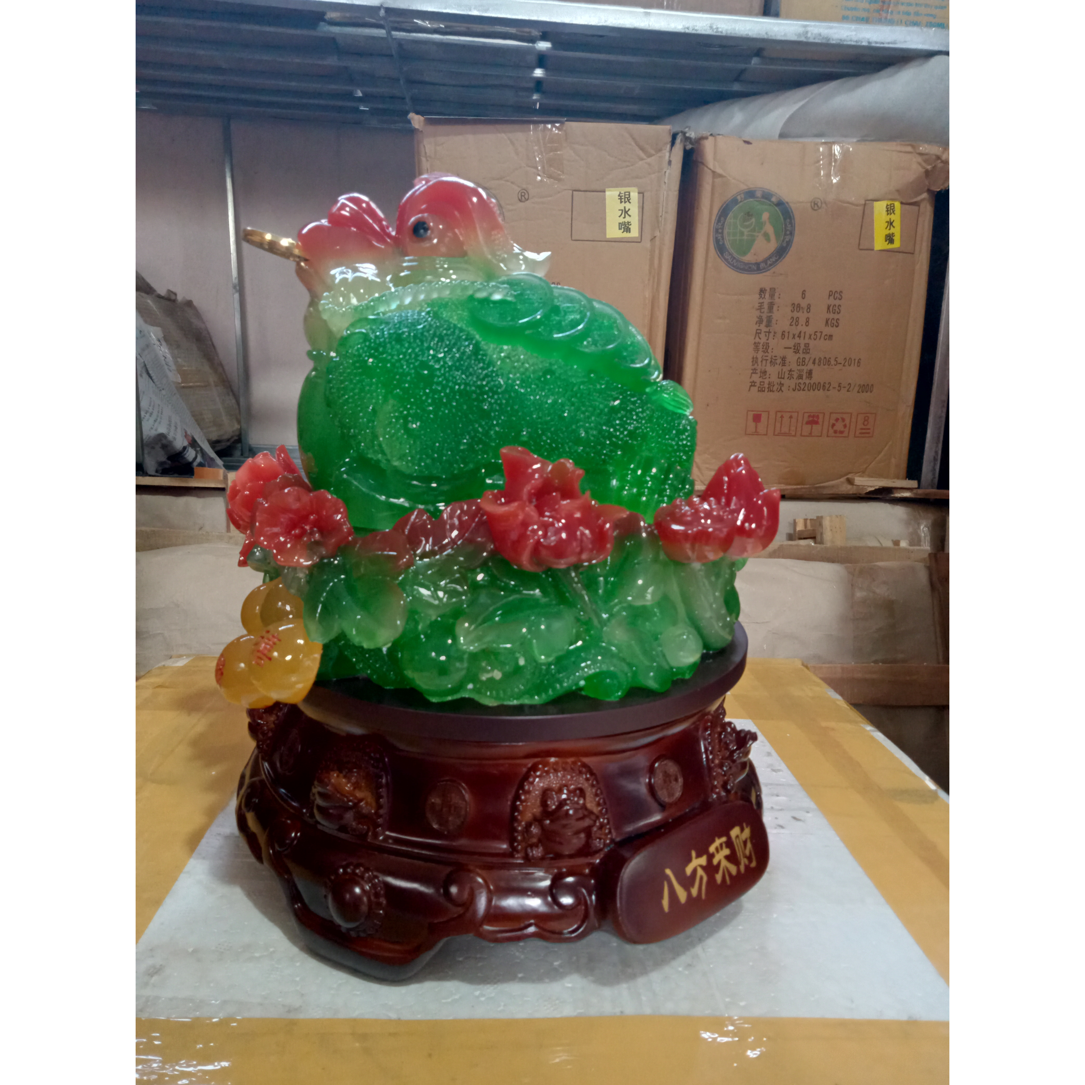 Thiềm Thừ Ngậm Tiền Chiêu Tài Hút Lộc - cóc hồ lô xanh 32 cm