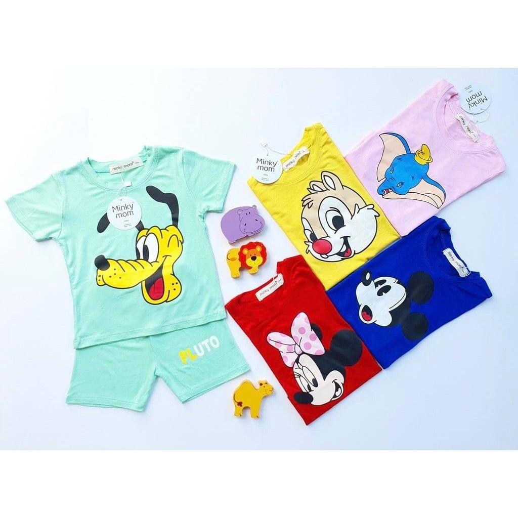 Bộ cộc tay cho bé Bộ cộc tay DISNEY cho bé trai bé gái chất thun lạnh cao cấp siêu mềm siêu mát