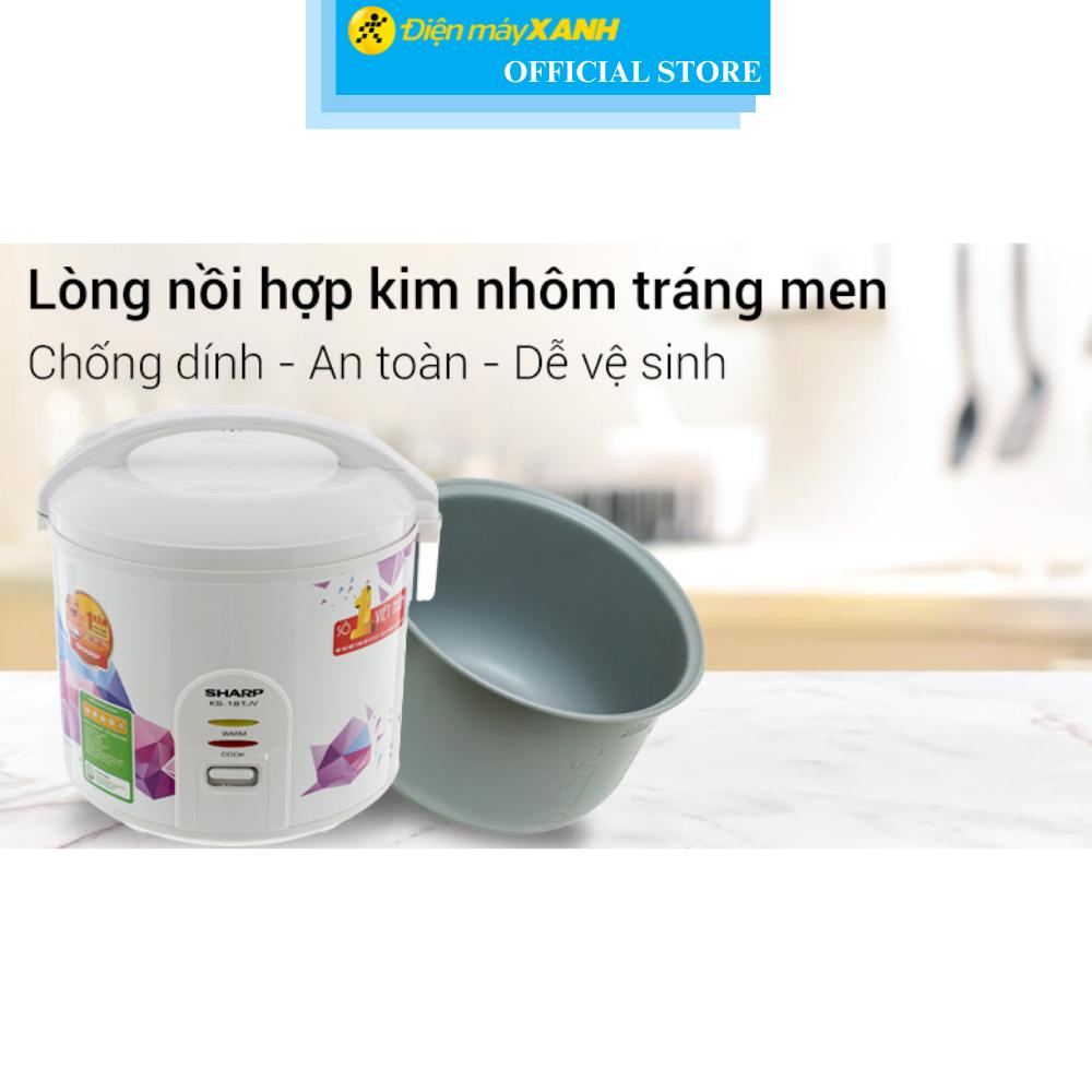 Nồi cơm nắp gài Sharp 1.8 lít KS-18TJV Hàng Chính Hãng
