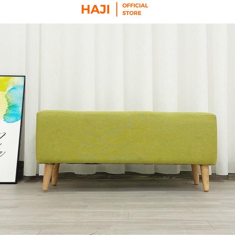 Ghế đôn dài HAJI cực êm ái, khung chân gỗ chắc chắn màu sắc trendy thích hợp để phòng khách E10