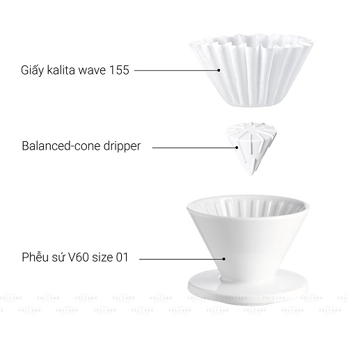 Chóp nón chuyển đổi V60 thành Kalita Wave