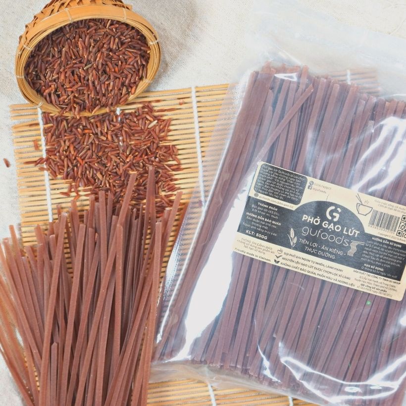 Phở gạo lứt ăn kiêng GUfoods - Dai ngon, Hỗ trợ Giảm cân, Thực dưỡng, Eat clean