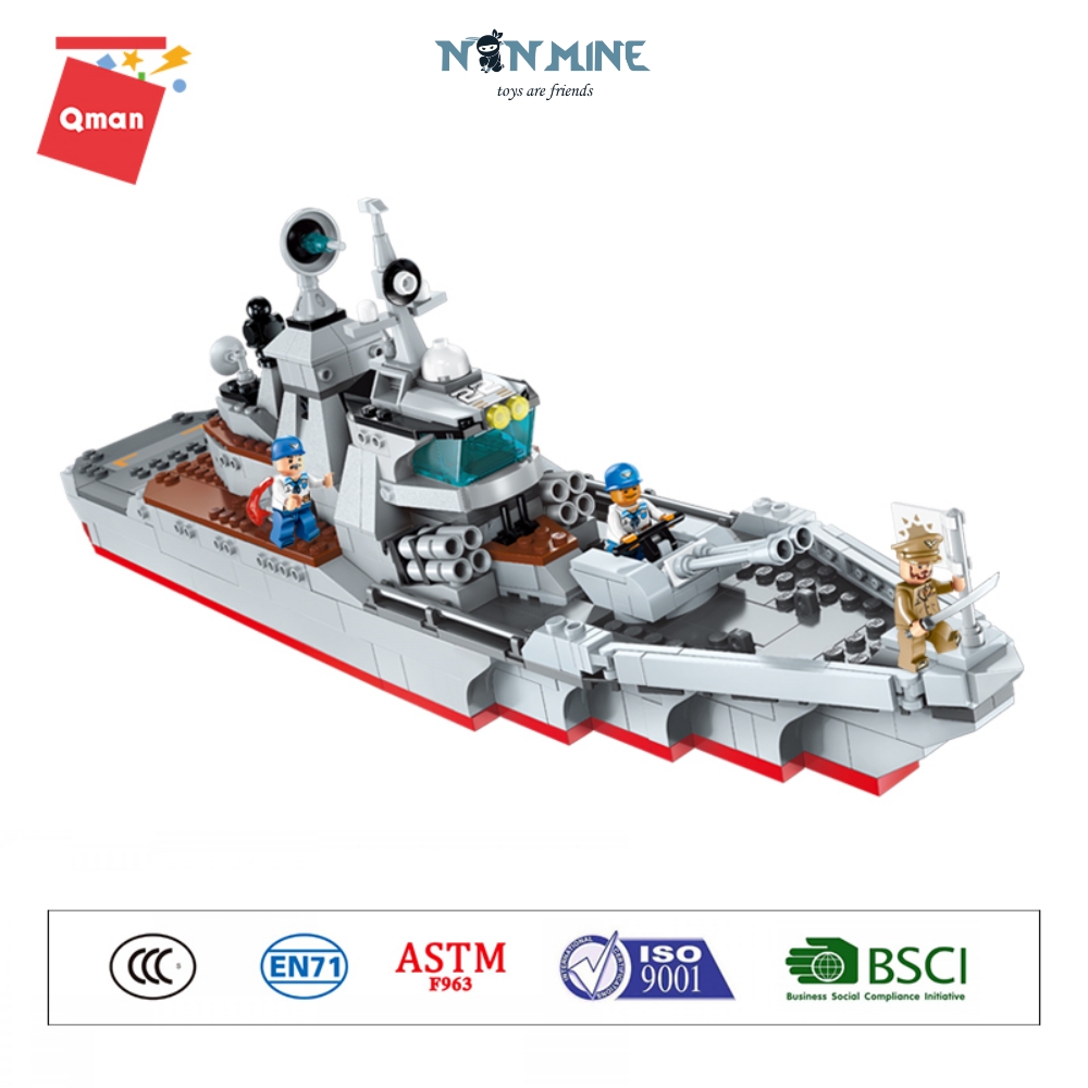 Bộ Xếp Hình Lắp Ghép Lego Quân Sự Qman 1722 Tàu Tuần Tra Máy Bay Trên Biển 539 Chi Tiết Cho Trẻ Từ 6 Tuổi