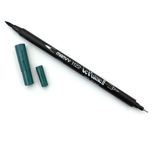 Bút lông hai đầu màu nước Marvy LePlume II 1122 - Brush/ Extra fine tip - Teal (73)