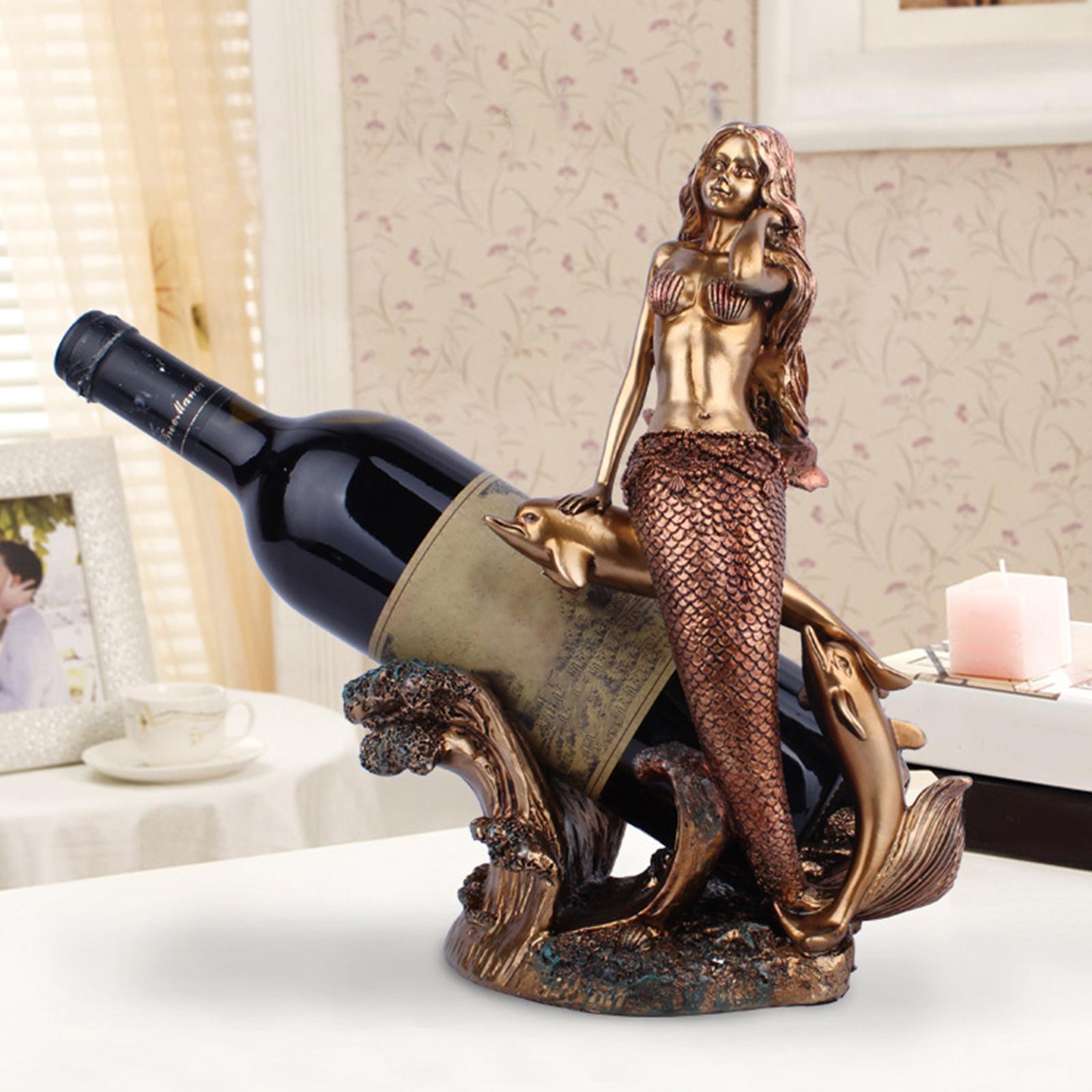 Wine Bottle Holder Stand Decorative Wine Rack & Sculpture for Wine Cabinet