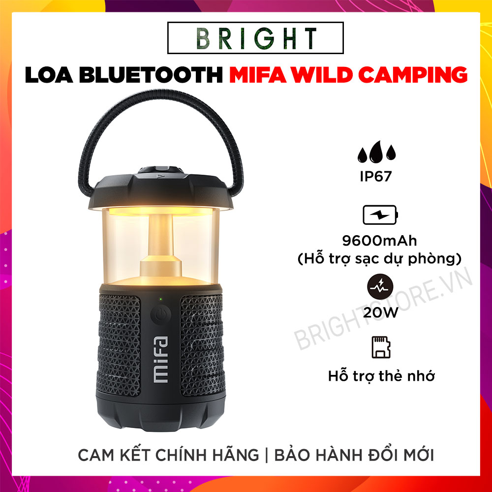 Loa Bluetooth Du Lịch Dã Ngoại MIFA Wild Camping Công Suất 20W, Dung Lượng Pin 9600mAh, Hỗ Trợ Sạc Dự Phòng - Hàng Chính Hãng