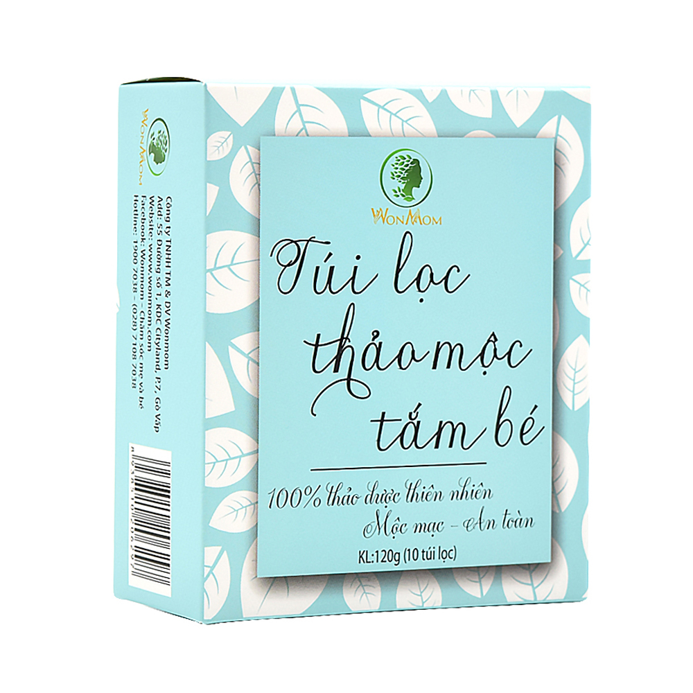 Combo 10 HộpTúi Lọc Thảo Mộc Tắm Cho Bé Wonmom 120Gr Ngừa Ham Ngứa, Mát Da, Tăng Cường Sức Đề Kháng Da Trẻ - Chăm Sóc Làn Da Trẻ Nhỏ