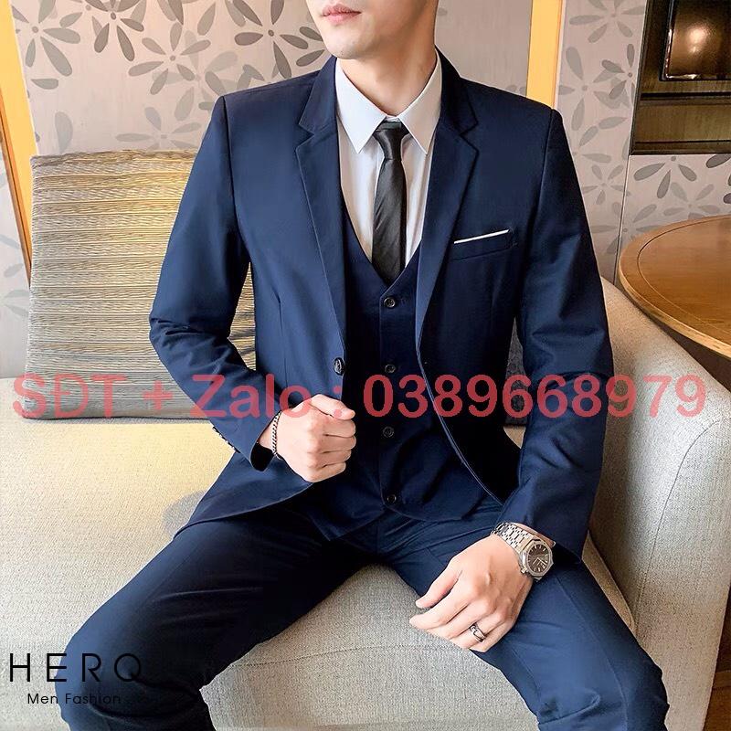 Bộ Vest Nam, Bộ Suit Nam Cao Cấp 2 Cúc, Fom ôm đẹp, Vải dầy sịn