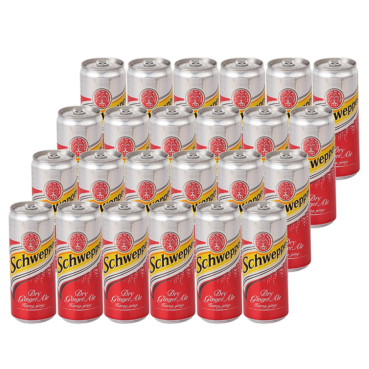 Thùng 24 Lon Soda Schweppes Ginger (320mlx24)