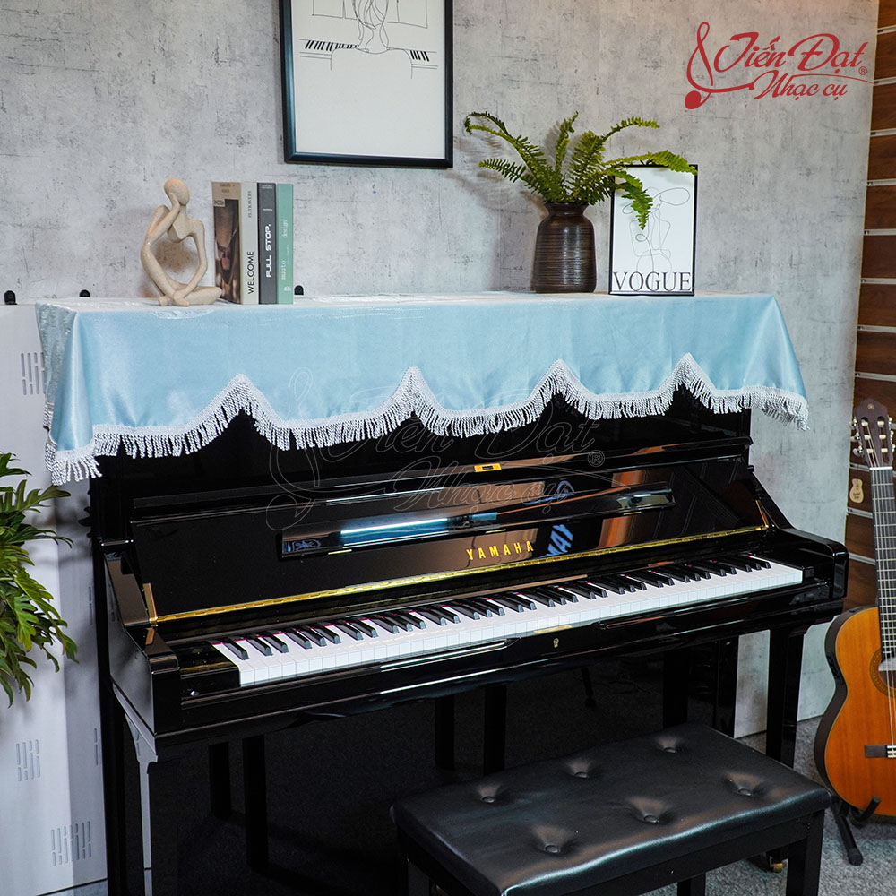 Khăn Phủ Đàn Piano Màu Xanh PASTEL, Họa Tiết Núi Đồi KU-029