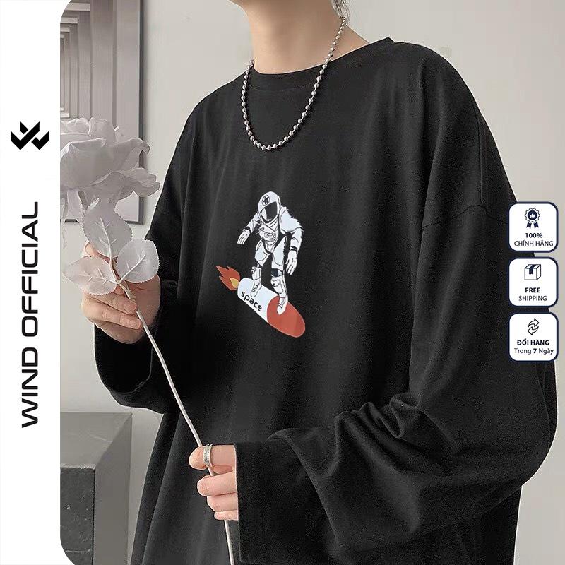 Áo thun tay dài WIND phông unisex form rộng SPACE NASA nam nữ sweater oversize ulzzang