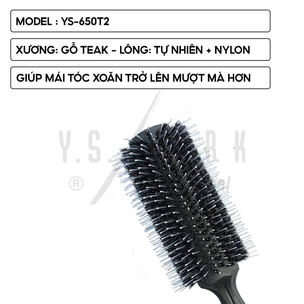 Lô sấy tóc Carbon Tiger Brush YS PARK lược uốn chịu nhiệt 65mm chính hãng YS-650T2