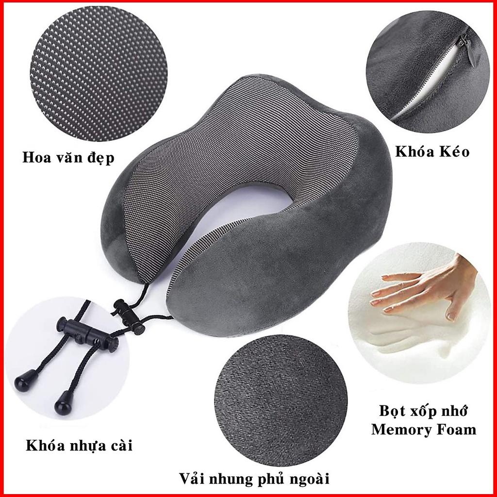 Gối Ngủ Văn Phòng Du Lịch Chữ U Tặng Kèm Bịt Mắt, Bịt Tai Chống Mỏi Chất Liệu Memory Foam - Hãng dododios