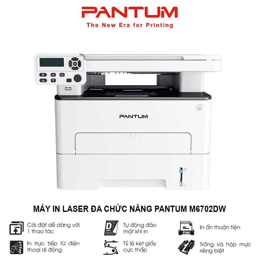 Máy in Laser đa chức năng PANTUM M6702DW, in Wifi, đen trắng, tốc độ cao, scan, photocopy, tự động đảo mặt, khổ giấy A4 (Hàng chính hãng)