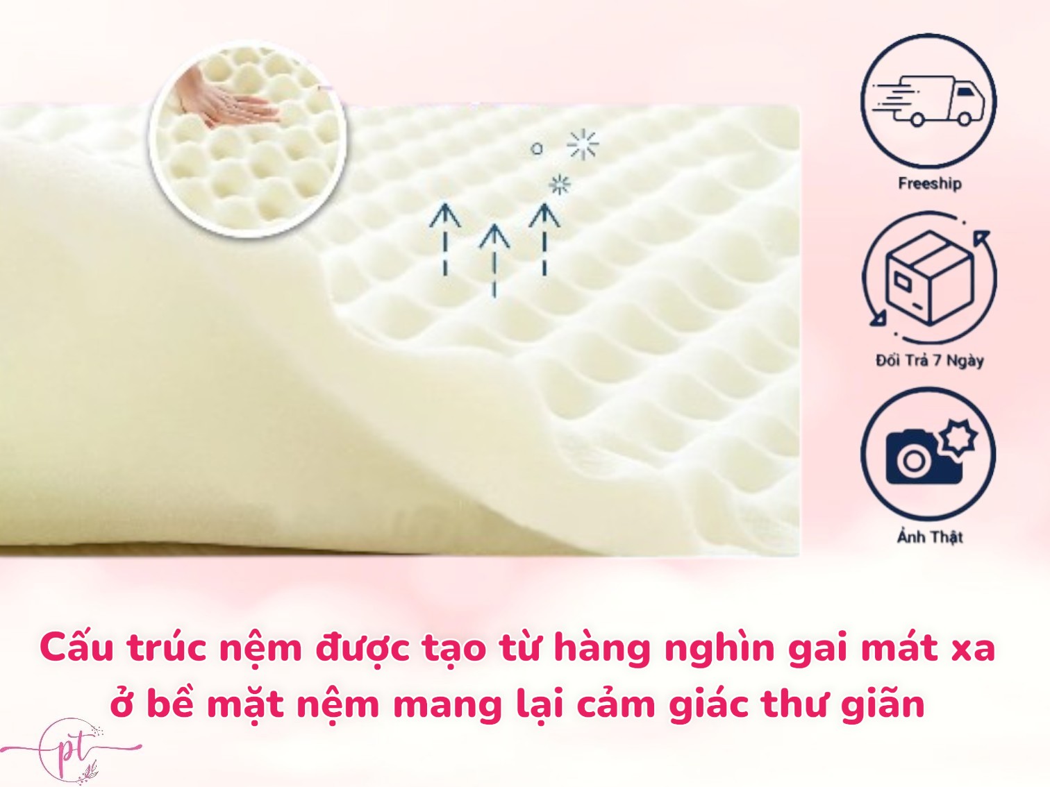 Nệm Cao Su Non Massage America Dày 5cm Kích Thước 80cm/1m/1m2/1m4/1m6/1m8 Tặng Kèm Áo Bảo Vệ Nệm
