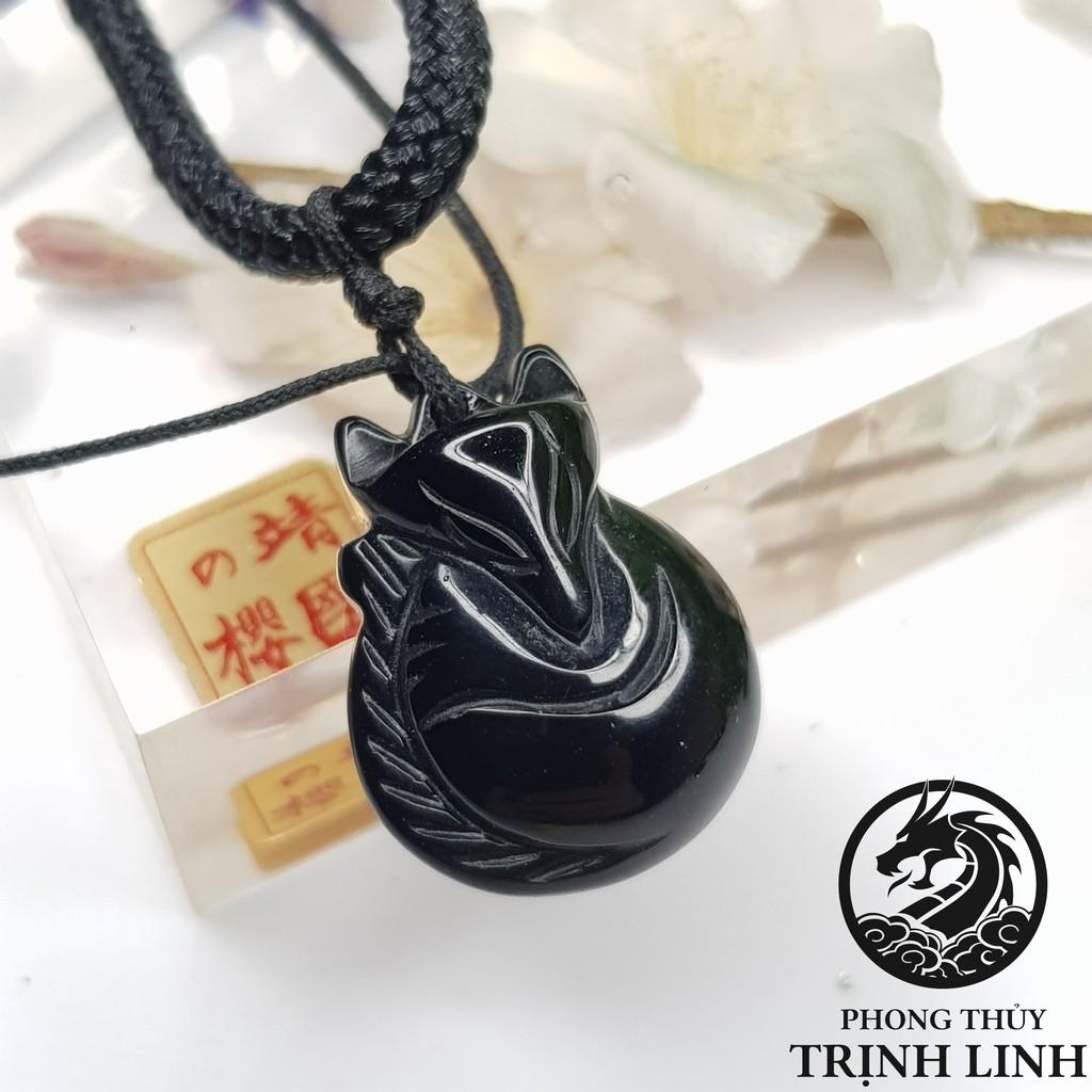 VÒNG CỔ CỬU VỸ HỒ LY ĐEN TRÒN NGỒI LOẠI ĐEP 2.5CM