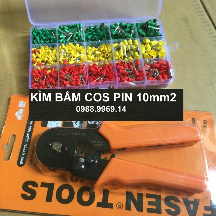 KÌM BẤM COS PIN 0.25-10mm2 KÈM HỘP 1600 COS PIN