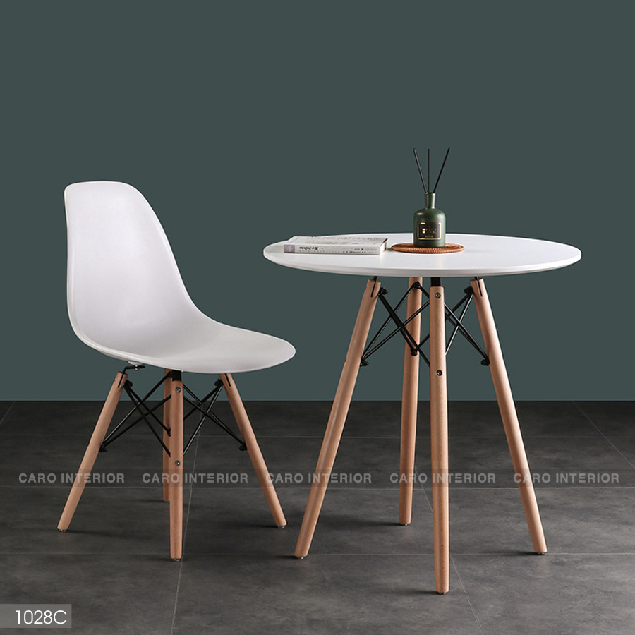 GHẾ NHỰA EAMES CHÂN GỖ 1028C
