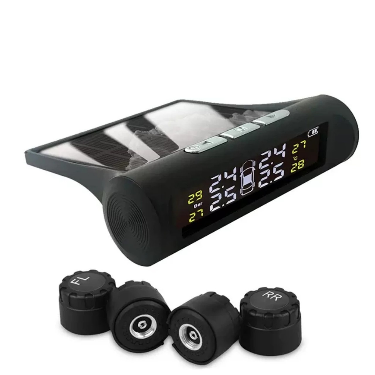Bộ cảm biến áp suất lốp ô tô + nhiệt độ 2in1 năng lượng mặt trời loại tốt , đồ chơi xe hơi