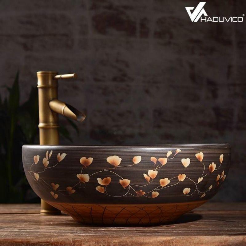 Vòi trúc lavabo cổ đồng