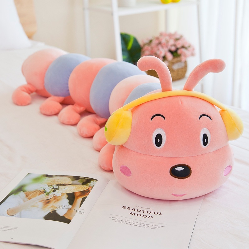 Thú bông con sâu đeo tai nghe headphone dễ thương siêu mềm mịn (70cm) Gối ôm con sâu đeo tai nghe đáng yêu cute