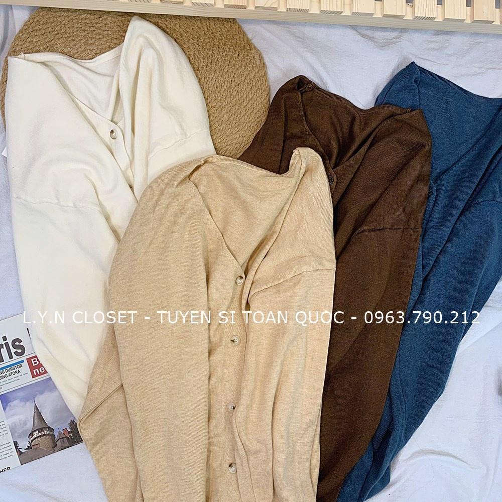 Áo len cardigan trơn xoắn 19769 hàng Quảng Châu Lyn Closet A135L